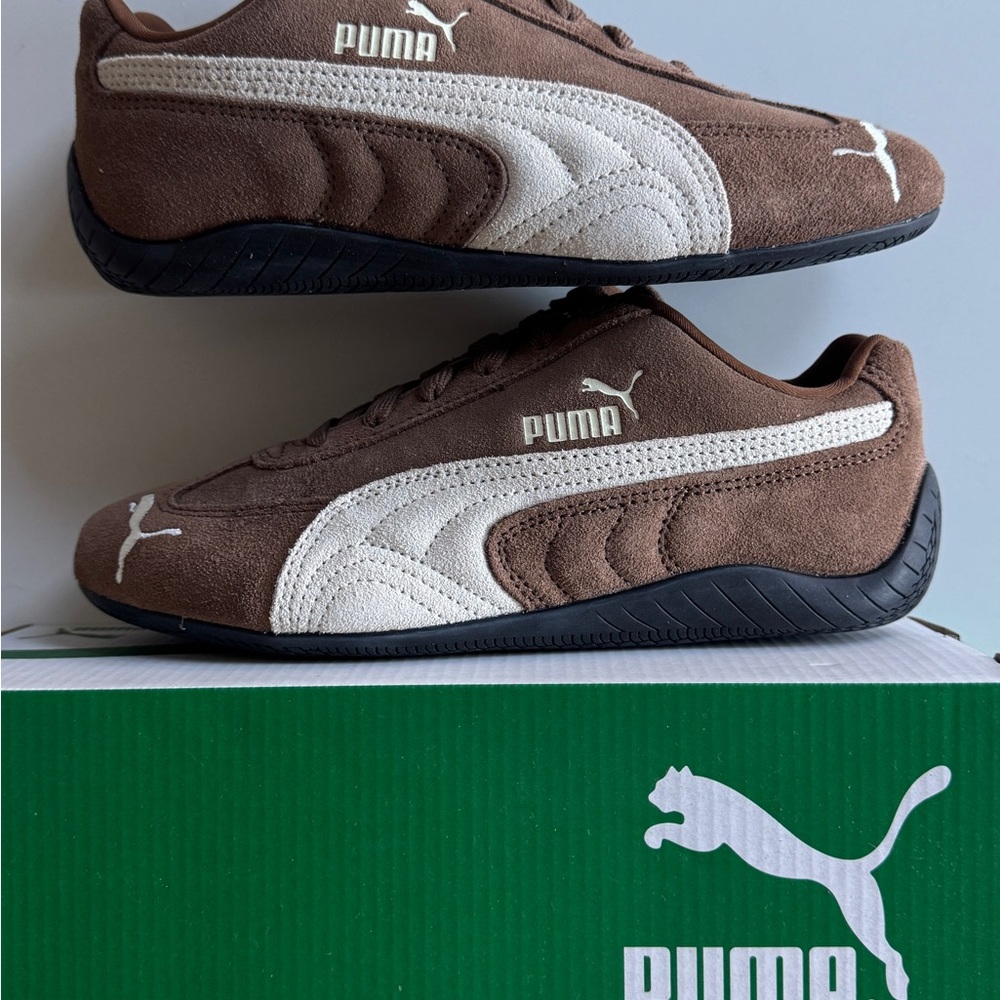 NWT Puma Speedcat Chocolate Suede Sneakers with White Detail - Picture 3 of 6